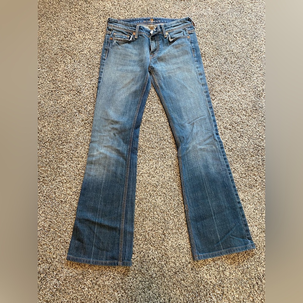 7 For All Mankind Classic Blue Boot Cut Jeans